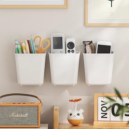 4 Pack Cabinet Door Organizer, Self Adhesive Wall Mount Storage Bins