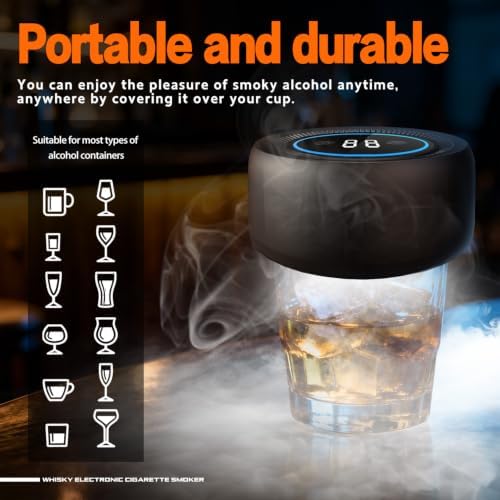 Electric Whiskey Smoker Kit with Led Lights, No Butane Needed
