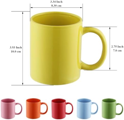 Evanda Coffee Mugs Set of 6 Pieces 12oz, Ceramic Cups with Handle for
