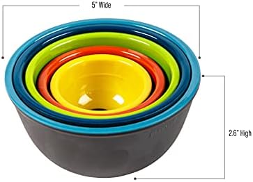 Prepara Two-Tone Melamine Pinch Bowls, Set of 5 with Measurement Lines