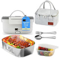 FORABEST Heated Lunch Box, 1 Tray, White Gray