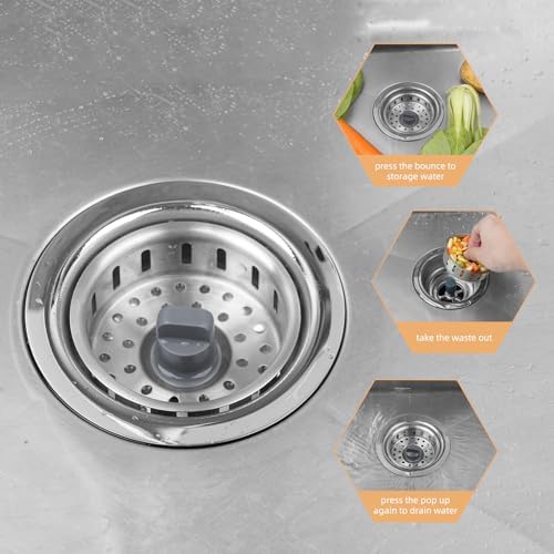 Kitchen Sink Drain Strainer Compatible with Moen, 3-1/2 Inch