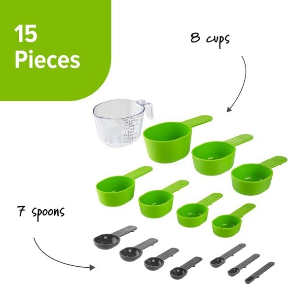 15 Piece Magnetic Measuring Set, BPA Free, Dishwasher Safe
