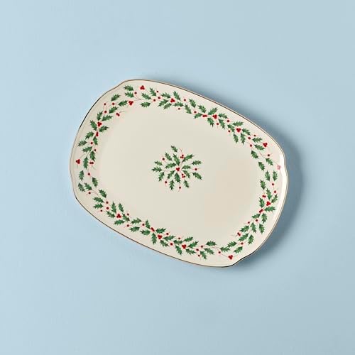 Lenox Holiday Porcelain Oblong Christmas Serving Platter