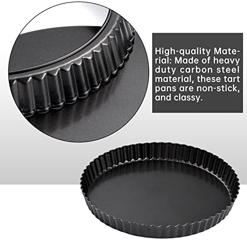 Theuzi 9 in Non-Stick Tart and Quiche Pan and 4 Mini Tart Pans 4-inch