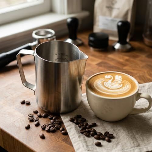 Rattleware 32 Oz Etched Milk Frothing Pitcher Latte Art Espresso