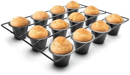 Fox Run Linking Mini Popover Pan, Carbon Steel, Nonstick, 12 Mini Cups