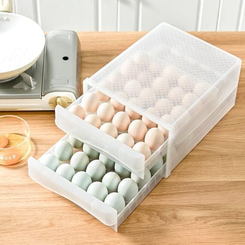Double Layer Egg Storage Drawer PP Organizer for Kitchen
