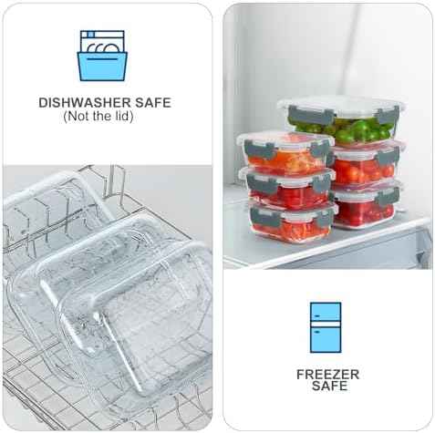 KOMUEE 10-Pack Glass Food Storage Containers with Lids