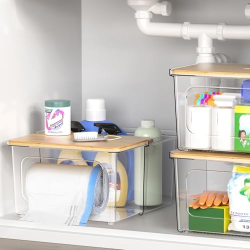 iCASA 2 in 1 Trash Bag Holder Garbage Bags Dispenser Under Sink