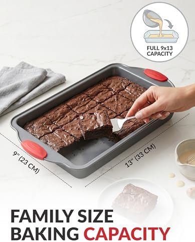 Boxiki Kitchen Non-stick 9x13 Rectangular Cake Pan - Durable Baking