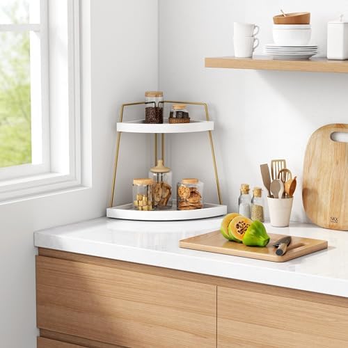 Forbena 2-Tier Corner Bathroom Counter Organizer