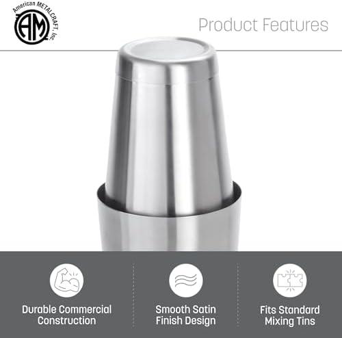 American Metalcraft BSSET Boston Shaker Set, Stainless Steel