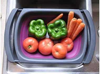 Purple Collapsible Silicone Kitchen Colander/Strainer