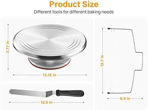 Kootek Aluminum Cake Turntable Decorating Set, 12-Inch
