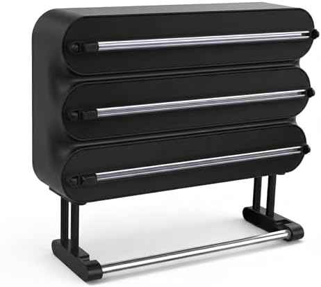 4-in-1 No-Drill & Magnetic Plastic Wrap Dispenser with Cutter