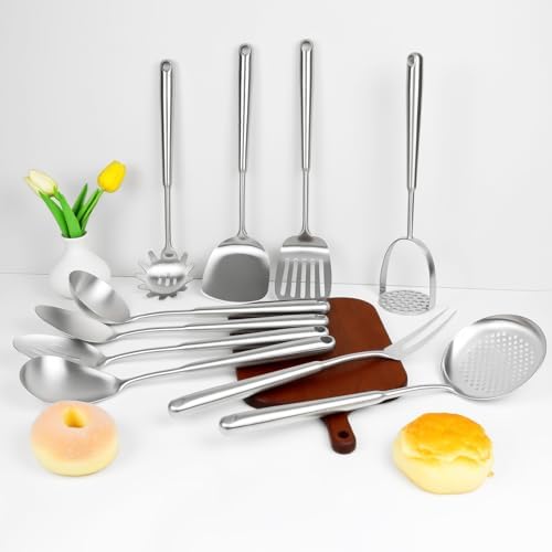 10-Piece 304 Stainless Steel Cooking Utensil Set