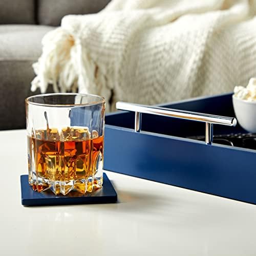 Juvale Coffee Table Tray - 15.7 x 11.8 x 3 in, Blue, Rustic Wood