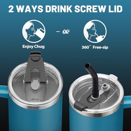 ICIOI 40 oz Tumbler with Handle and Straw - Spill Proof Travel Coffee