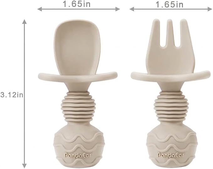 PandaEar 6 Pack Silicone Baby Spoons and Fork Feeding Set- Anti-Choke First - Image 2