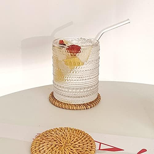 ZOOFOX Set of 6 Romantic Water Glasses, 12 oz Hobnail Glasses Tumbler