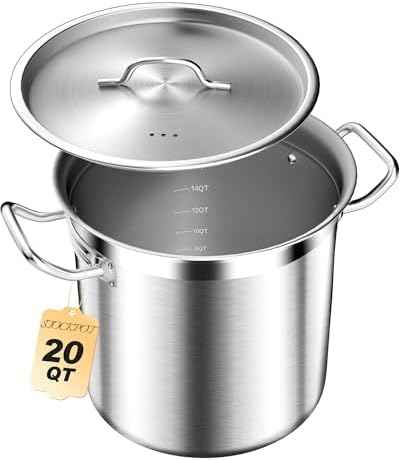 STOCKPOT 20 Quart Soup Pot with Lid – Stainless Steel Stock Pot, Heavy