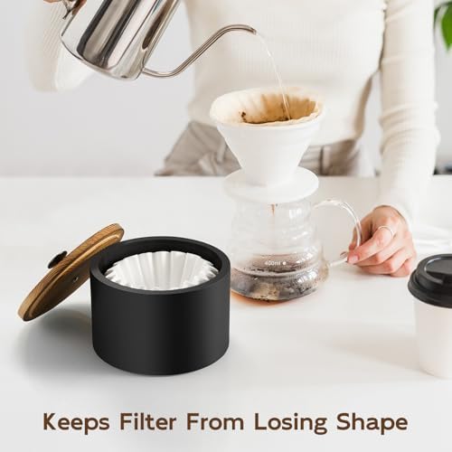 Wood Coffee Filter Holder, Black