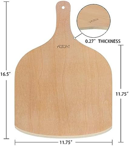 2 Pack Wooden Pizza Peel, 12 inch Paddle Set