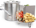 GasOne Stainless Steel Steamer – 30qt Steamer Pot for Cooking with Water Fill Spout, Rack, Divider – Steam Pot for Tamales and Crab Boil – Induction Ready