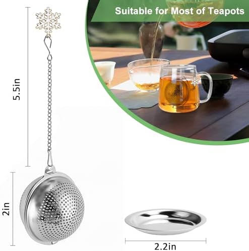Numola 2Pcs Tea Ball Infuser - Locking Clasp Tea Strainer with Chain