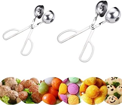 Stainless Steel Meat Ballers Tongs, Nonstick Meatball Scoop Ice Cream
