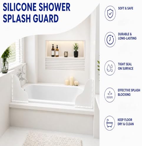 2 Pack 10x10 Inch Shower Splash Guard for Bathtub & Bathroom Sink