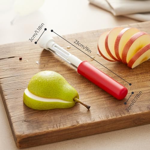 2 in 1 Apple Corer and Peeler Tool, 2026 Upgrade Stainless Steel Red