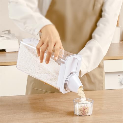 2Pcs Rice Dispenser Storage Containers, 1.1L Small Rice Bucket with