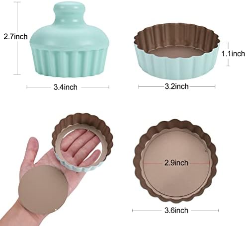 Mini Round Tart Pan with Removable Bottom, Nonstick Mini Pie Pans for