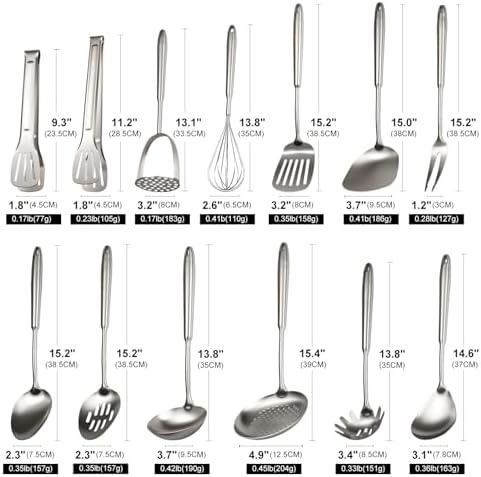 304 Stainless Steel Cooking Utensils Set, 13 PCS
