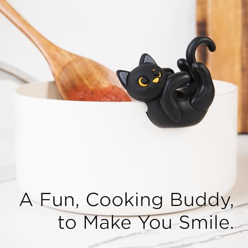 Itera Black Silicone Cat Spoon Rest Kitchen Gadget Utensil Holder