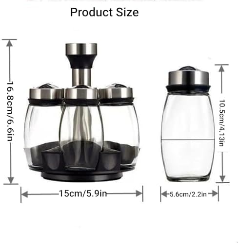 Spice Jars with Rack, Revolving Spice Rack Organizer Countertop