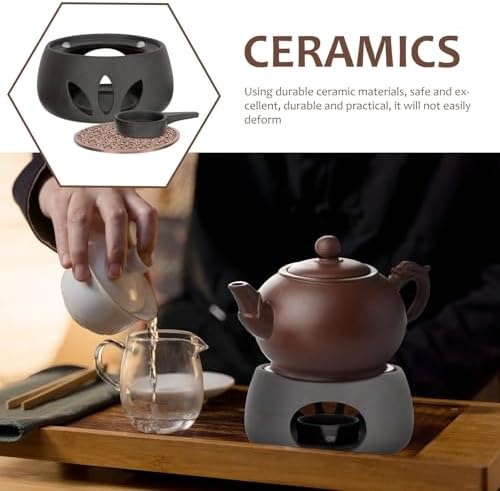 Ceramic Teapot Warmer with Recessed Tealight Holder for Tea Cups