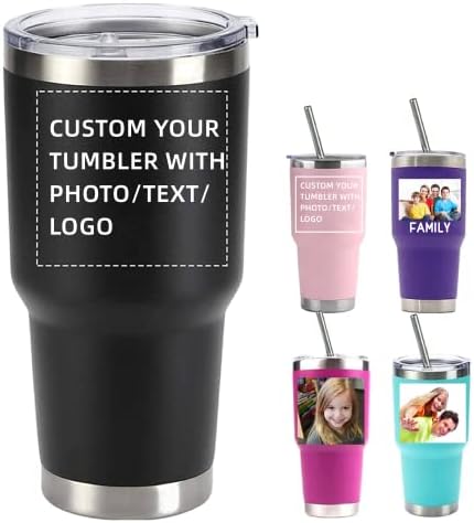 Personalized Photo 20oz/30oz Stainless Steel Tumbler, Custom Coffee