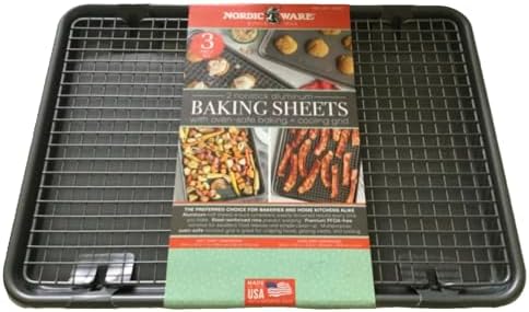 3-Piece Nonstick Baking Set – 2 Half Sheet Pans with Oven Crisp Baking
