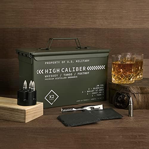 Titan LSO Whiskey Glasses and Stones in Unique Tactical Box Display