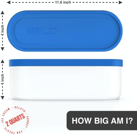 BALCI Ice Cream Containers 2 Quart Set of 2 - Blue