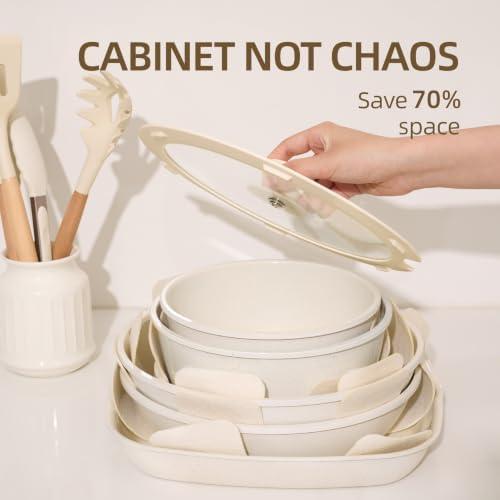 BECIGAR 24PCS Ceramic Pots and Pans Set