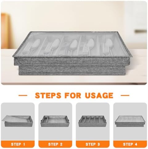 Silverware Storage Box with Removable Lid