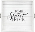 Stonebriar Square Worn White Home Sweet Home Decorative Wooden Tray