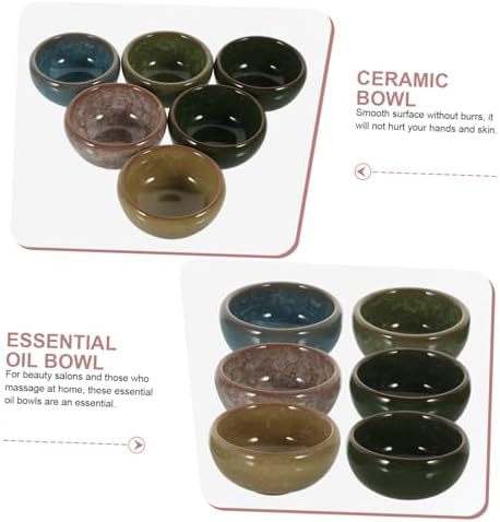 6 Piece Thai Style Ceramic Spa Essential Oil Mixing Bowls