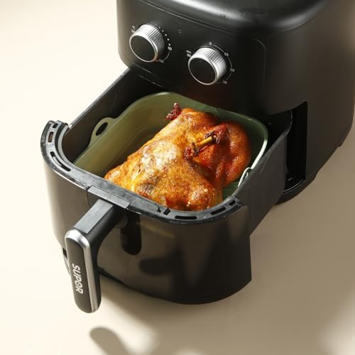 3 Pack Silicone Air Fryer Liners Reusable– Emptycolor 8 Inch Square