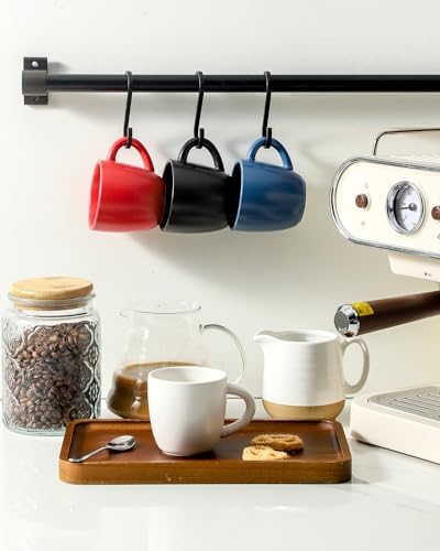 HASENSE Ceramic Espresso Cups Set, 4 Pack White Coffee Cups, Mini