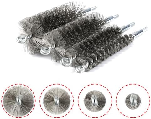 Drill-Powered 50 in Pipe Cleaning Brush Set with Stainless Steel